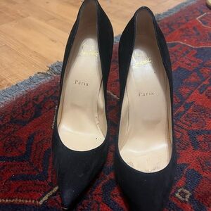 Christian Louboutin Black Suede Pointed Toe Pumps